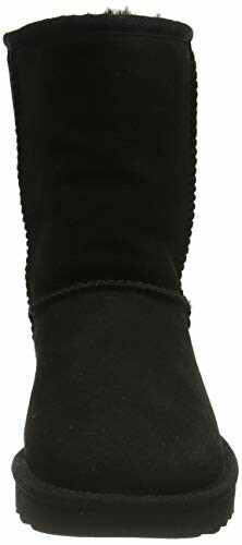 Front view of a black suede boot