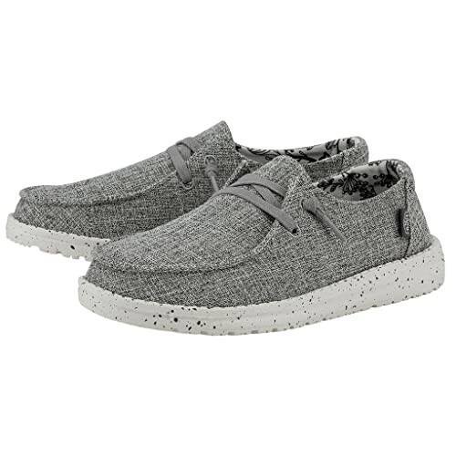 Gray casual shoes with white speckled soles