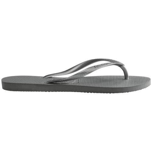 Gray flip flop sandal with textured sole