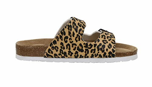 Leopard print sandal with cork sole