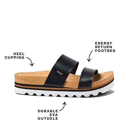 Reef sandal with energy return footbed and durable EVA outsole.